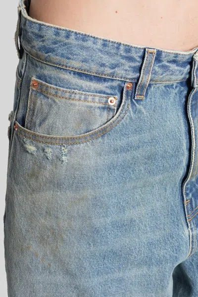 Vetements Blue Distressed Baggy Jeans In Blue