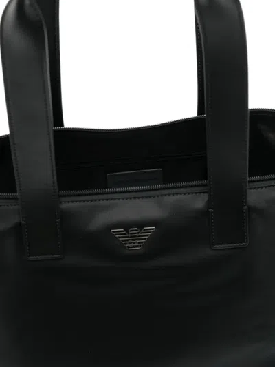 Emporio Armani Set Shopper And Pouch In Black