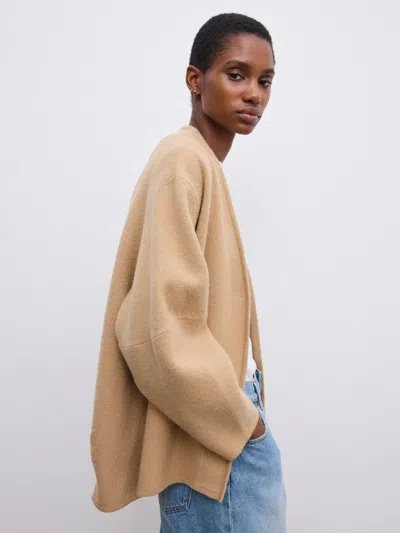 House Of Dagmar Long Wool Cardigan |  | Camel | Size S | 100% Merino Wool In Brown