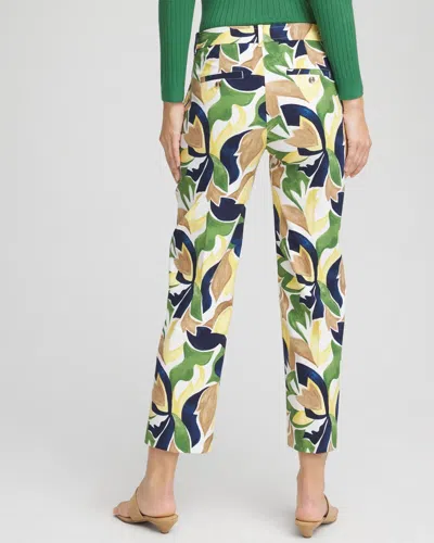Chico's Emme Straight Mod Cropped Pants In White In Green