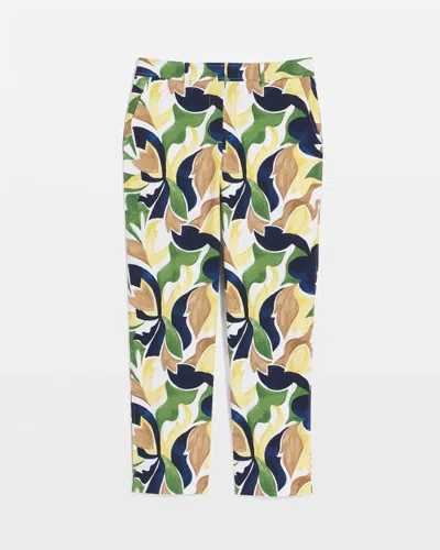 Chico's Emme Straight Mod Cropped Pants In White In Green