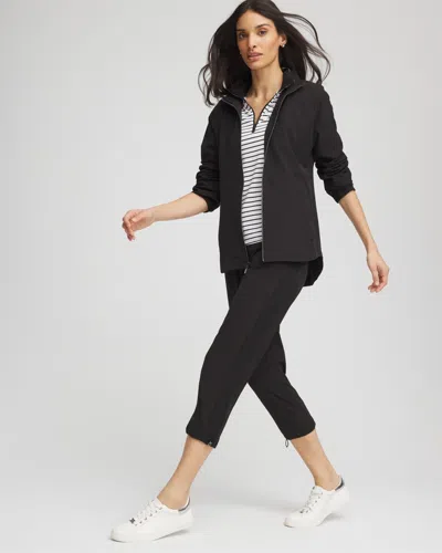 Chico's Zip Front Jacket In Black In Black