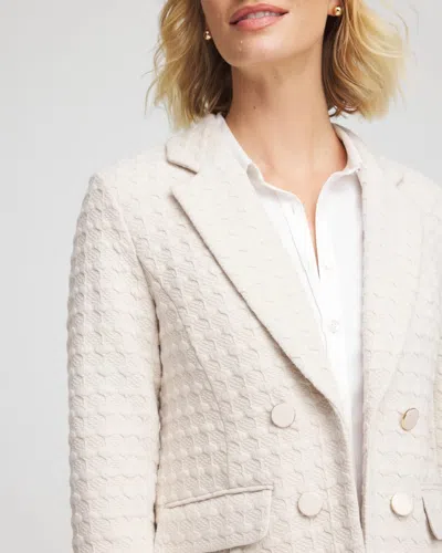 Chico's Textured Knit Blazer In Taupe In Brown