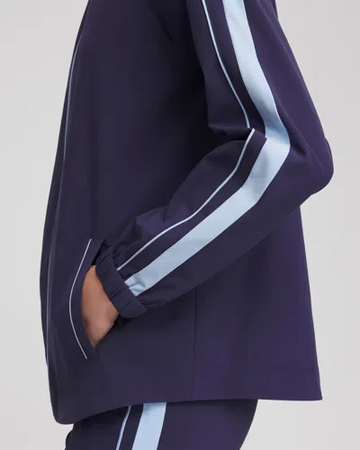 Chico's Piped Jacket In Blue In Blue