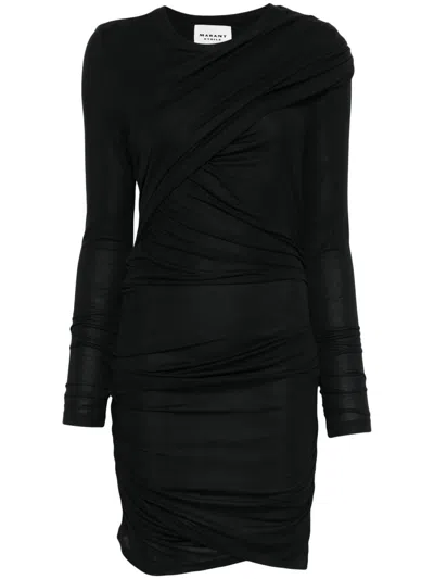Isabel Marant Étoile Isabel Marant Etoile Denise Short Draped Jersey Dress In Black