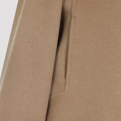 Khaite Wool Jacket With High Collar And Relaxed Fit In Neutral