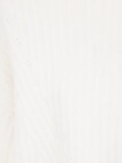 Kujten Cropped Turtleneck Sweater Long Sleeves In White