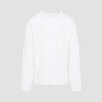 Lemaire White Cotton Long-sleeve T-shirt With Minimalist Design