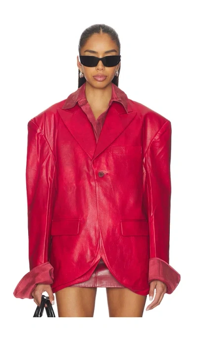 Marrknull Faux Two-piece Blazer In Red
