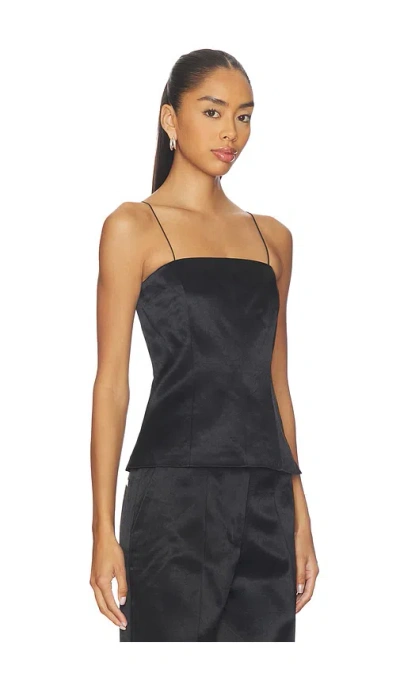 Helmut Lang Minimalist Satin Slip Top In Black