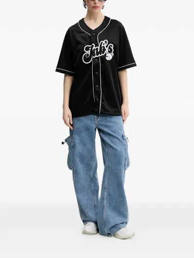 Inbetweeners Appliqué Trimmed Shirt In Black