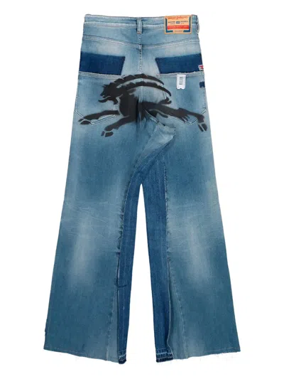 Prototypes Graphic-print Jeans In Blue