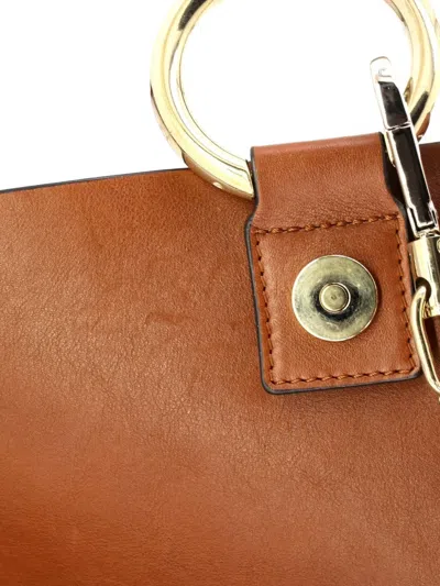 Pre-owned Chloé Faye Leather Medium Shoulder Bag In Brown