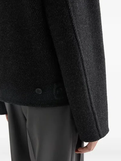 Jil Sander Textured Wool Jacket In Black