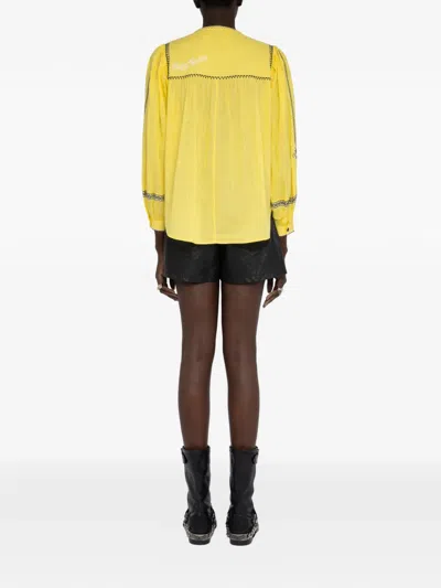 Zadig & Voltaire Tigy Embroidered Tunic In Yellow