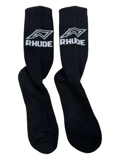Rhude Logo Socks In Black