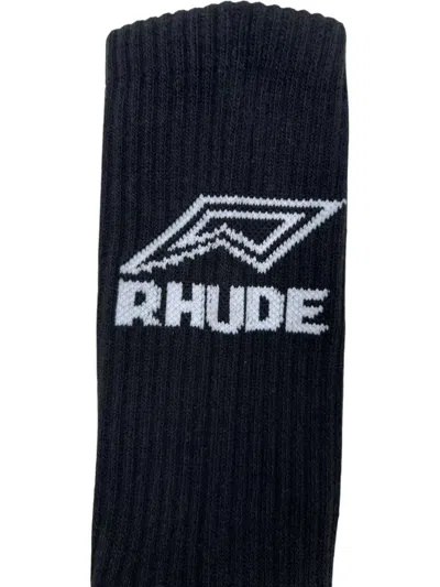 Rhude Logo Socks In Black
