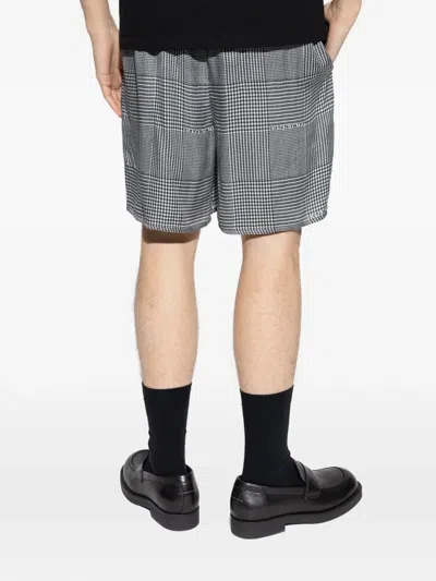 Balmain Houndstooth Elasticated Shorts In Gray