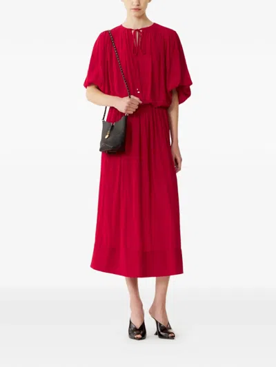 Lanvin Tie Detailing Dress In Red