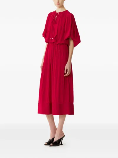 Lanvin Tie Detailing Dress In Red