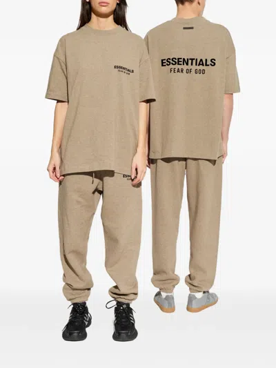 Essentials Logo-detail Drawstring Track Pants In Brown