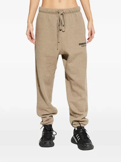 Essentials Logo-detail Drawstring Track Pants In Brown