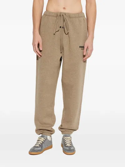 Essentials Logo-detail Drawstring Track Pants In Brown