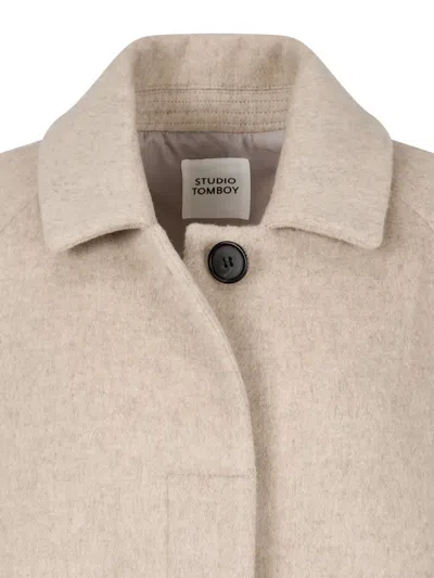 Tomboy Button Collar Coat In Multi