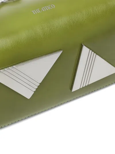 Attico Mini Friday Leather Top Handle Bag In Green