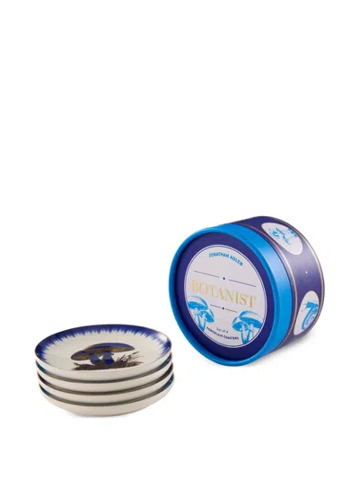 Jonathan Adler Ja Botanist Coaster Set (set Of Four) In Blue