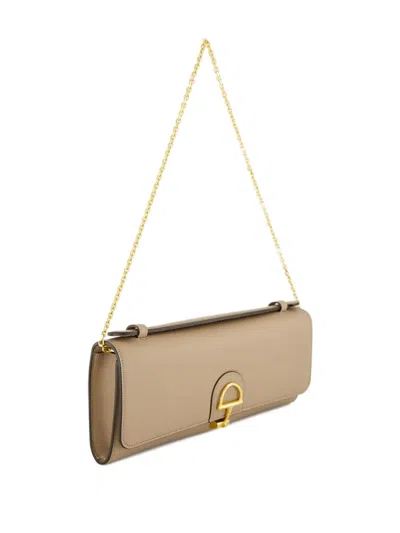 Gucci Leather Rectangular Clutch Top Handle In Neutral
