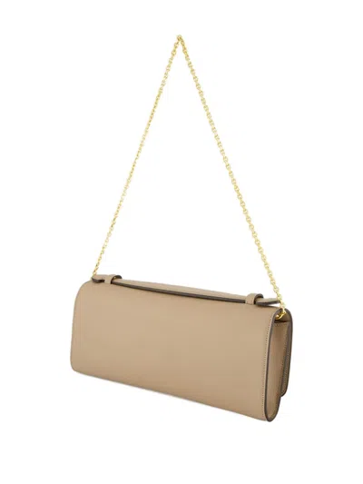 Gucci Leather Rectangular Clutch Top Handle In Neutral