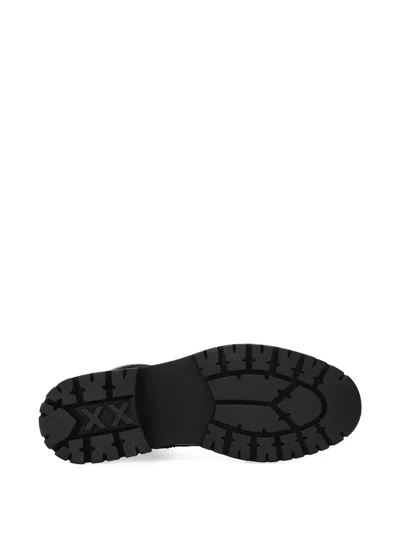 Mexx Leopard Panel Lace-up Boots In Black