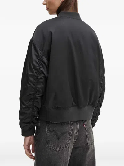 Levi's Gathered-sleeve Bomber Jacket In Black