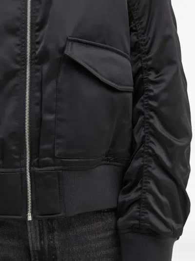 Levi's Gathered-sleeve Bomber Jacket In Black