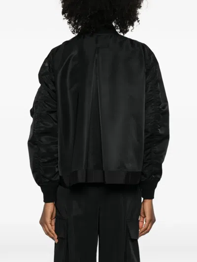 PLEAT-DETAIL BOMBER JACKET