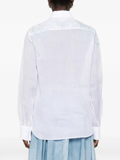 Ermanno Scervino Floral-embroidered Shirt In White