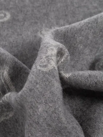 Max Mara Monogram Logo-pattern Scarf In Gray