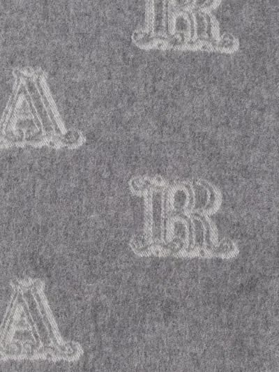 Max Mara Monogram Logo-pattern Scarf In Gray
