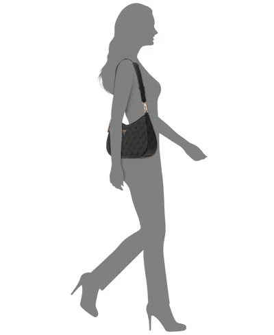 Guess Noelle Ii Small Top Zip Shoulder Bag In Black