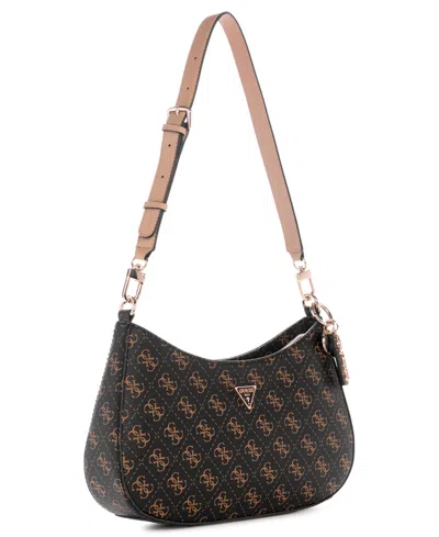 Guess Noelle Ii Top Zip Small Shoulder Bag In Brown