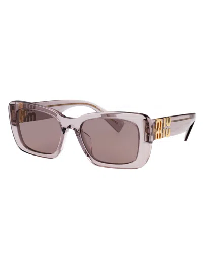 Miu Miu Malva Trasparente Acetate Sunglasses In Purple