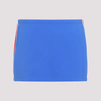 Miu Miu Mini Skirt In Technical Fabric In Blue