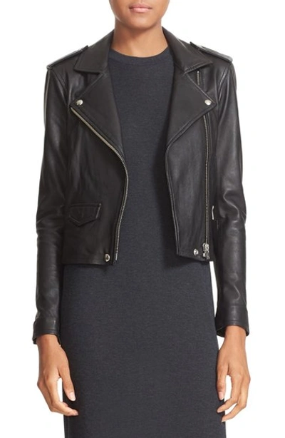 Shop Iro 'ashville' Lambskin Leather Moto Jacket In Black