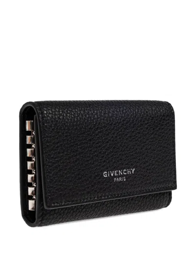 Givenchy Logo Leather Keyring In Black