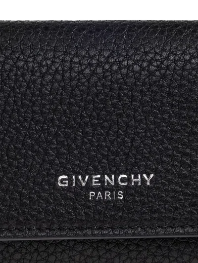 Givenchy Logo Leather Keyring In Black