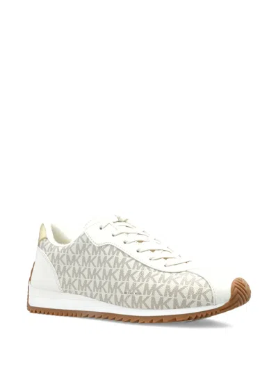 Michael Michael Kors Rhodes Monogram Lace-up Low-top Sneakers In Neutral