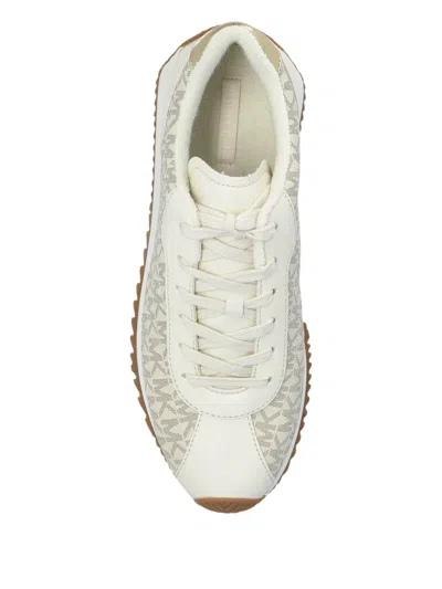 Michael Michael Kors Rhodes Monogram Lace-up Low-top Sneakers In Neutral
