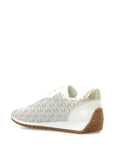 Michael Michael Kors Rhodes Monogram Lace-up Low-top Sneakers In Neutral