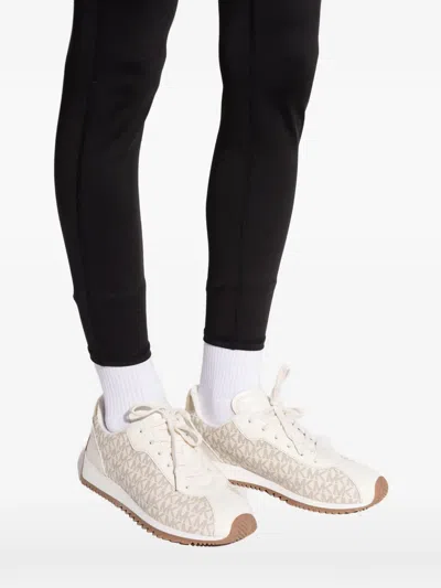 Michael Michael Kors Rhodes Monogram Lace-up Low-top Sneakers In Neutral